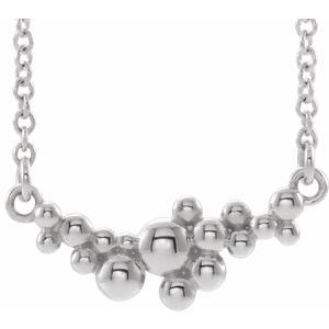 Sterling Silver Scattered Bead 18" Necklace - Siddiqui Jewelers