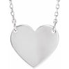Sterling Silver Engravable 12x11 mm  Heart 16-18" Necklace-Siddiqui Jewelers