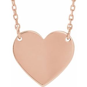 14K Rose 18x16.4 mm Heart 16-18" Necklace - Siddiqui Jewelers