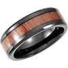Black PVD Cobalt 8 mm Casted Band With Wood Inlay Size 9.5-Siddiqui Jewelers