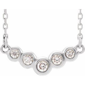 14K White  1/8 CTW Diamond 18" Necklace - Siddiqui Jewelers