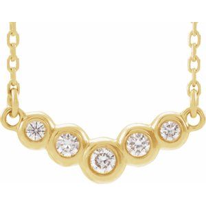 14K Yellow  1/8 CTW Diamond 18" Necklace - Siddiqui Jewelers