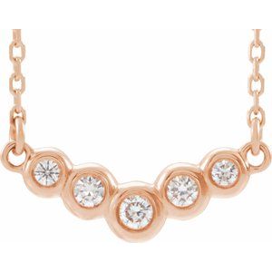 14K Rose  1/8 CTW Diamond 18" Necklace - Siddiqui Jewelers