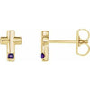 14K Yellow Amethyst Cross Earrings - Siddiqui Jewelers