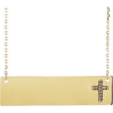 14K Yellow .03 CTW Diamond Cross 16-18" Necklace - Siddiqui Jewelers