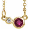 14K Yellow Ruby & .02 CTW Diamond 16" Necklace - Siddiqui Jewelers