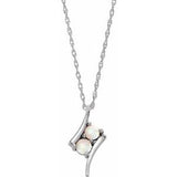 14K White Opal Two-Stone 16-18" Necklace - Siddiqui Jewelers