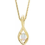 14K Yellow Freeform Opal 16-18" Necklace - Siddiqui Jewelers