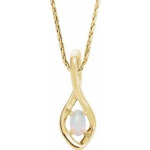 14K Yellow Freeform Opal 16-18" Necklace - Siddiqui Jewelers