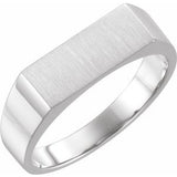 Sterling Silver 15x6 mm Rectangle Signet Ring - Siddiqui Jewelers