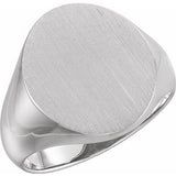 Sterling Silver 18x16 mm Oval Signet Ring - Siddiqui Jewelers
