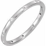 14K White .03 CTW Diamond Comfort-Fit Band Size 5 - Siddiqui Jewelers