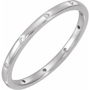 Platinum .03 CTW Diamond Comfort-Fit Band Size 5.5 - Siddiqui Jewelers