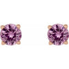 14K Rose 4 mm Natural Pink Sapphire Stud Earrings Siddiqui Jewelers