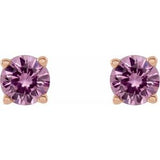 14K Rose 4 mm Natural Pink Sapphire Stud Earrings Siddiqui Jewelers