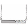 14K White 1/5 CTW Diamond Bar 16-18" Necklace - Siddiqui Jewelers