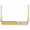 14K Yellow 1/5 CTW Diamond Bar 16-18" Necklace - Siddiqui Jewelers