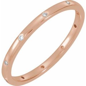 14K Rose .04 CTW Diamond Comfort-Fit Band Size 6 - Siddiqui Jewelers