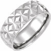 14K White 7 mm Geometric Band Size 9 - Siddiqui Jewelers