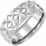14K White 7 mm Geometric Band Size 9 - Siddiqui Jewelers