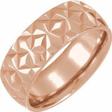 14K Rose 7 mm Geometric Band Size 7.5 - Siddiqui Jewelers