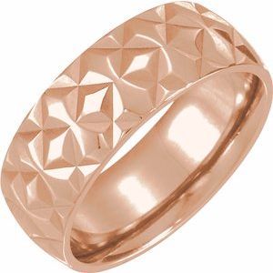 14K Rose 7 mm Geometric Band Size 12 - Siddiqui Jewelers