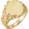 14K Yellow 16x14 mm Oval Nugget Signet Ring - Siddiqui Jewelers