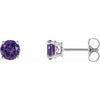 14K White 5 mm Natural Amethyst Stud Earrings Siddiqui Jewelers