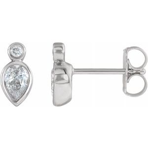 14K White 1/3 CTW Diamond Bezel-Set Earrings - Siddiqui Jewelers