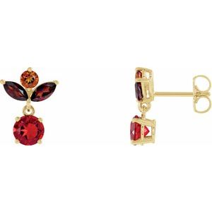 14K Yellow Multi-Gemstone Earrings - Siddiqui Jewelers