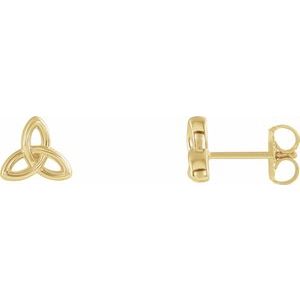 14K Yellow Celtic-Inspired Trinity Earrings - Siddiqui Jewelers