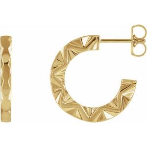 14K Yellow Geometric Hoop Earrings - Siddiqui Jewelers