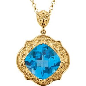 14K Yellow 12x12 mm Sculptural-Inspired 18" Necklace - Siddiqui Jewelers