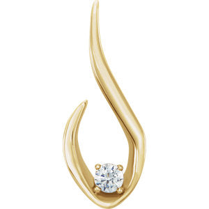 14K Yellow 1/10 CTW Diamond Freeform Pendant - Siddiqui Jewelers