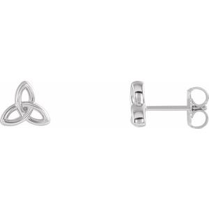 14K White Celtic-Inspired Trinity Earrings - Siddiqui Jewelers