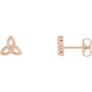 14K Rose Celtic-Inspired Trinity Earrings - Siddiqui Jewelers