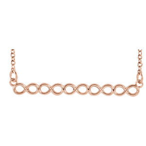 14K Rose Infinity-Inspired 16-18" Bar Necklace - Siddiqui Jewelers
