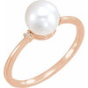 14K Rose Freshwater Cultured Pearl & .025 CTW Diamond Ring - Siddiqui Jewelers