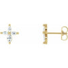 14K Yellow 1/3 CTW Diamond Cross Earrings - Siddiqui Jewelers