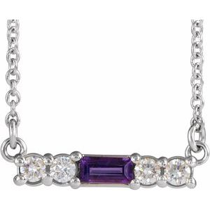 14K White Amethyst & 1/5 CTW Diamond 18" Necklace - Siddiqui Jewelers