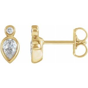 14K Yellow 1/3 CTW Diamond Bezel-Set Earrings - Siddiqui Jewelers