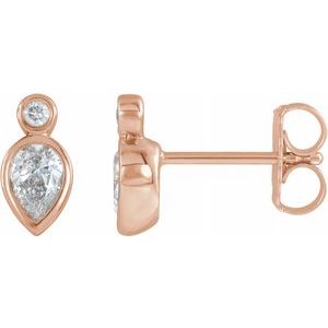 14K Rose 1/3 CTW Diamond Bezel-Set Earrings - Siddiqui Jewelers