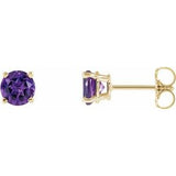 14K Yellow 5 mm Natural Amethyst Stud Earrings Siddiqui Jewelers