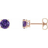 14K Rose 5 mm Natural Amethyst Stud Earrings Siddiqui Jewelers