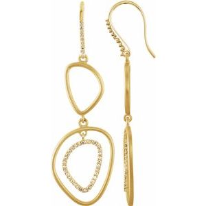 14K Yellow 3/8 CTW Diamond Open Silhouette Earrings - Siddiqui Jewelers