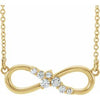 14K Yellow 1/8 CTW Diamond Infinity-Inspired Bar 18" Necklace - Siddiqui Jewelers