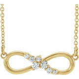 14K Yellow 1/8 CTW Diamond Infinity-Inspired Bar 18" Necklace - Siddiqui Jewelers