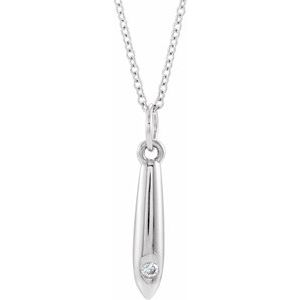 Sterling Silver .03 CTW Diamond Geometric 16-18" Necklace - Siddiqui Jewelers