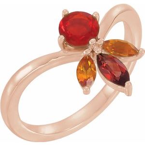 14K Rose Multi-Gemstone Ring - Siddiqui Jewelers