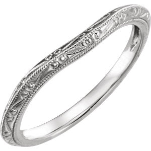 Platinum Design-Engraved Band for 5.8 mm Engagement Ring - Siddiqui Jewelers